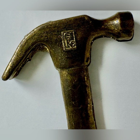 Vintage Atlas 12K GP Chain, with Antique 1920s Intercast CJ Hammer Charm #1063 - Picture 7 of 11